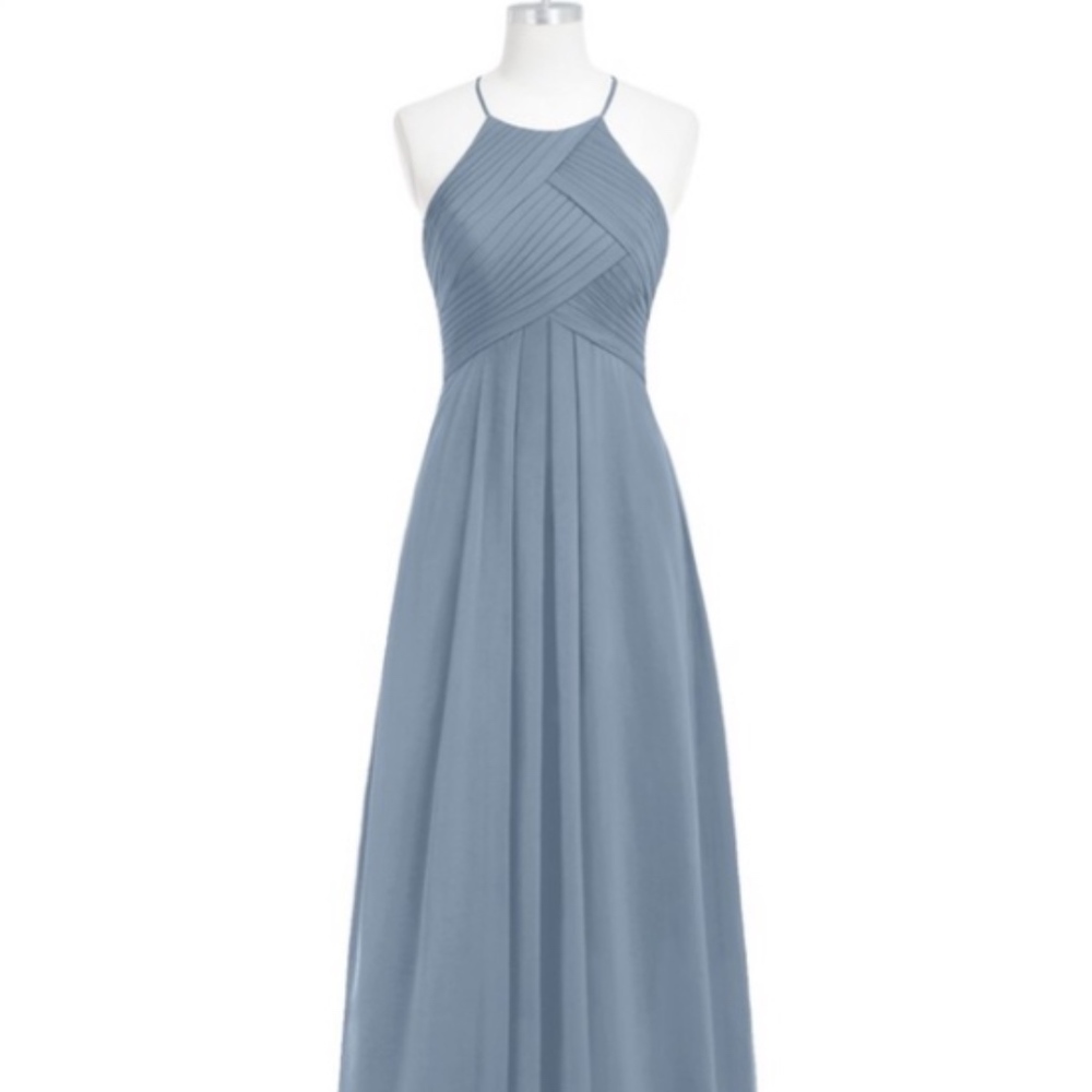 Azazie Ginger Bridesmaids Dress Dusty Blue Size 4